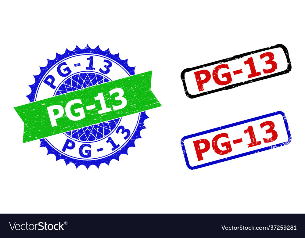 Pg-13 rosette and rectangle bicolor stamp seals