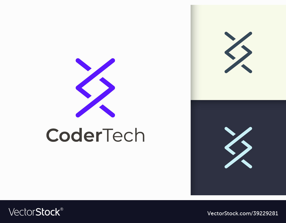 Programmer or developer logo in simple and modern