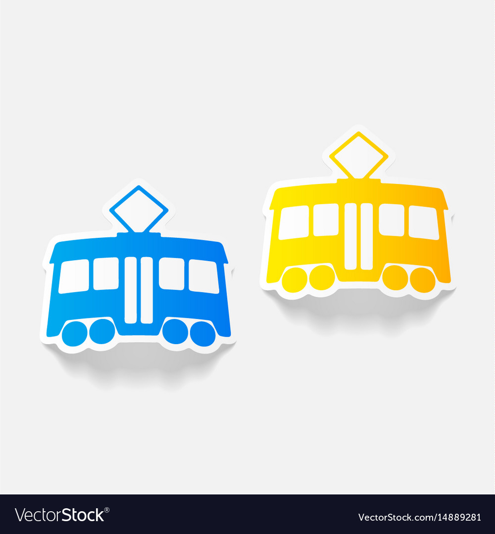 Realistic design element tram