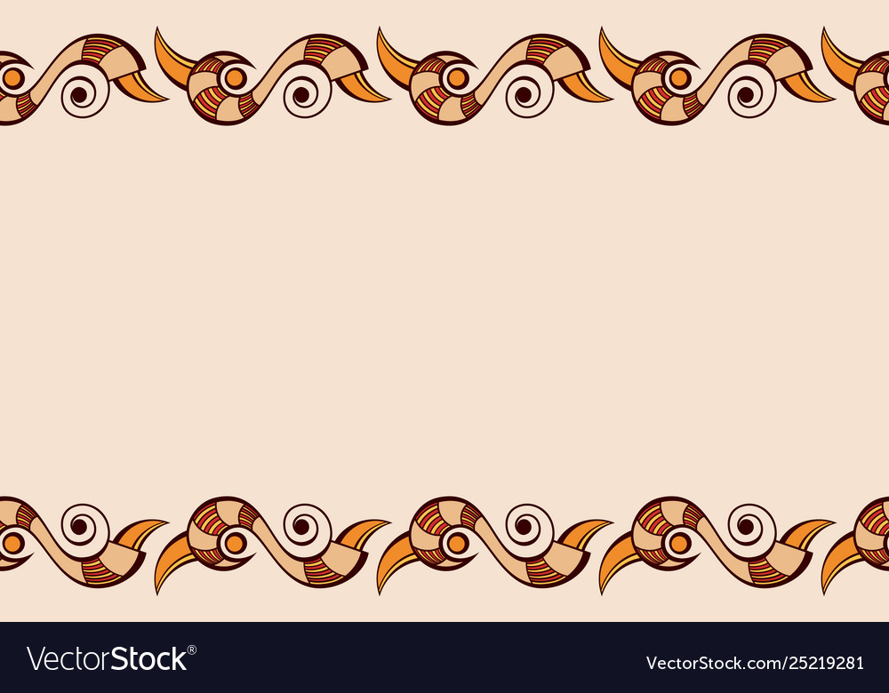 Seamless horizontal border pattern with abstract Vector Image Seamless horizontal border pattern with abstract