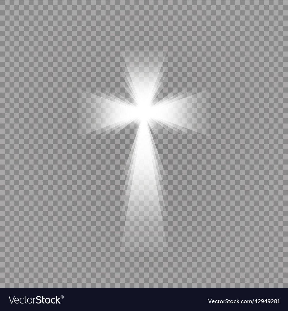 Shining white cross and sunlight special lens