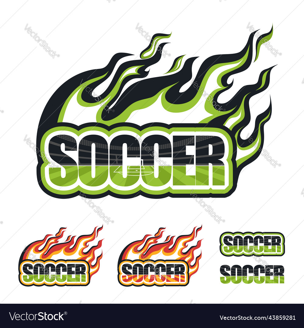 Soccer the inscription with a flame on fire