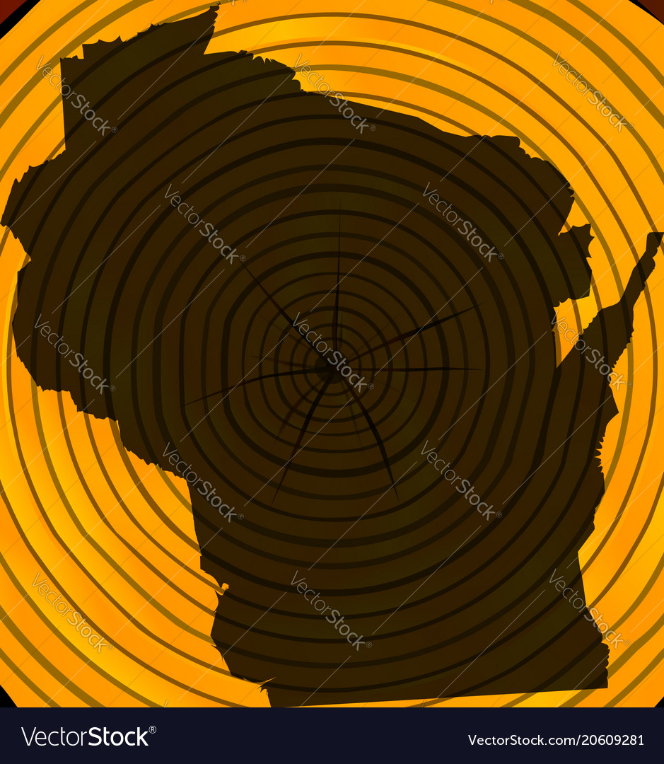 Wisconsin Karte auf Holz