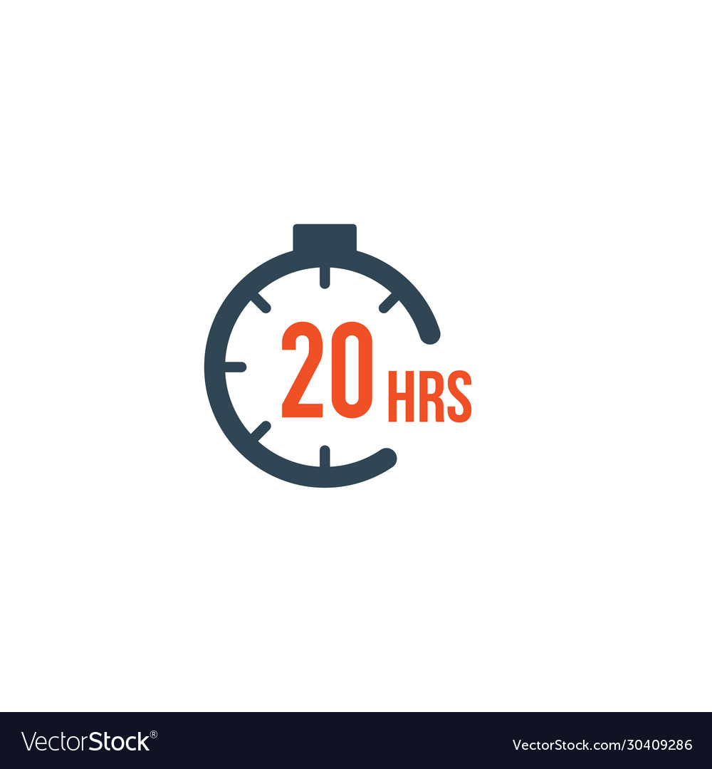 20 hours round timer or countdown icon