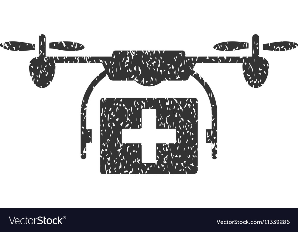 Ambulance drone grainy texture icon
