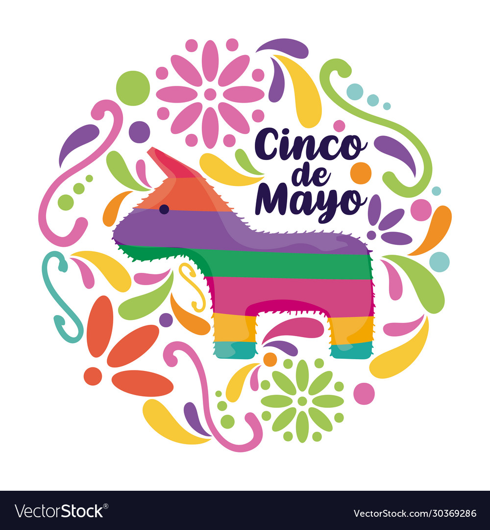 Cinco de mayo card greeting with mexican party