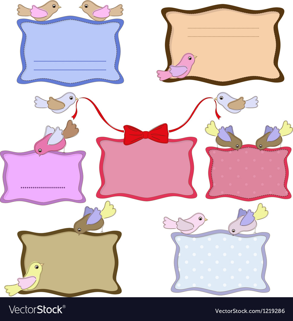 Bunte Banner mit Vögeln