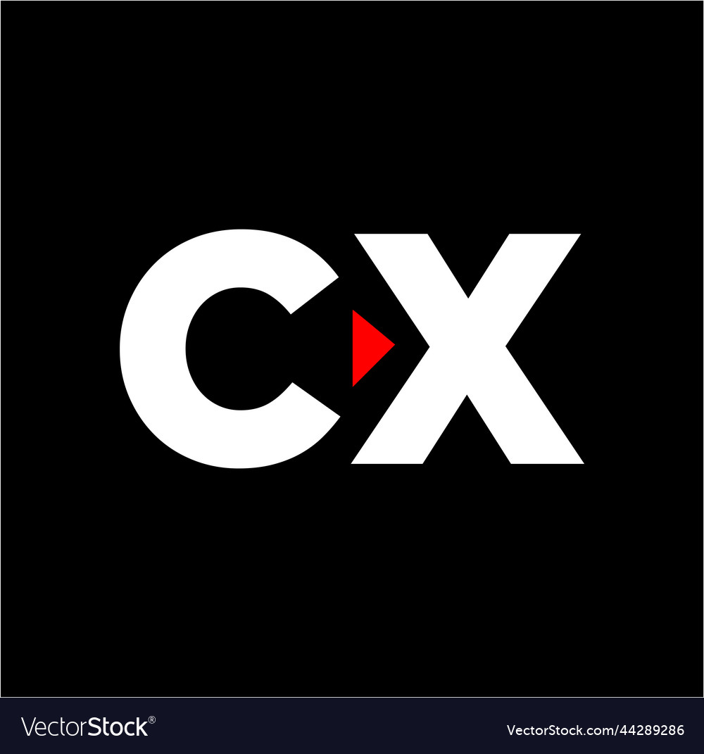 Cx company name initial letters monogram vector image Cx company name initial letters monogram