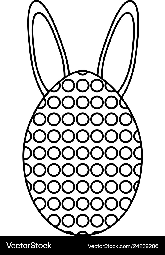 Egg painted with rabbit ears easter icon Vector Image