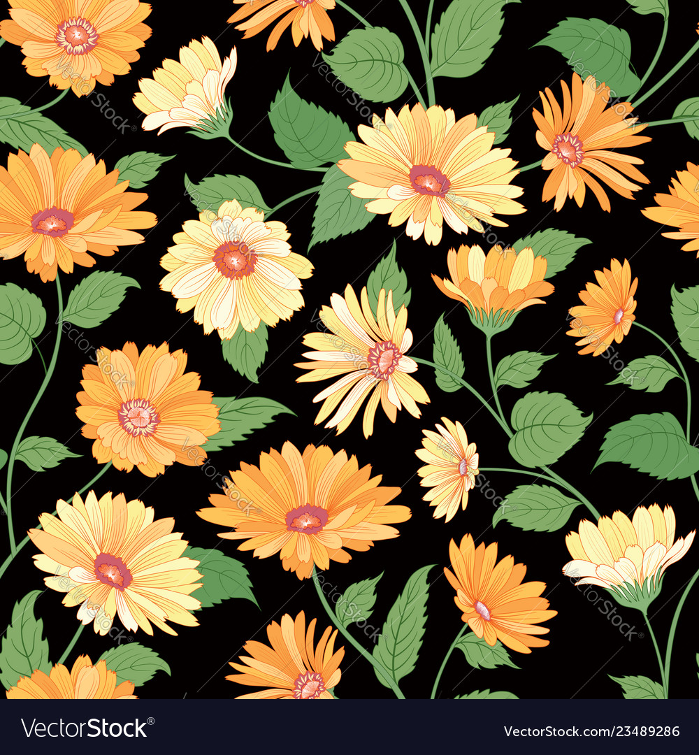 Blumenmuster Garten Blume nahtloser Hintergrund vector image Blumenmuster Garten Blume nahtloser Hintergrund