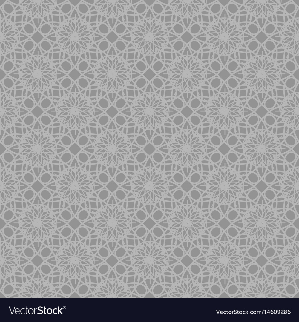Gray abstract ornamental repeating pattern