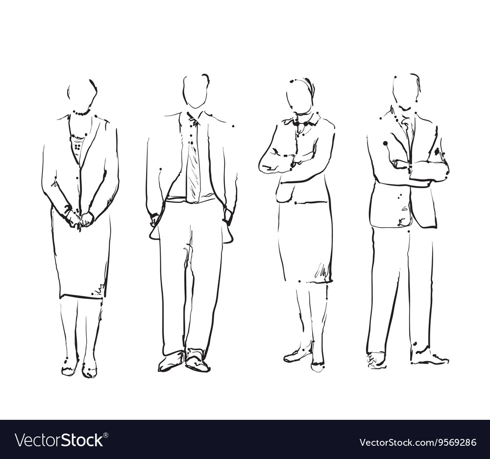 Group of hand drawn business people