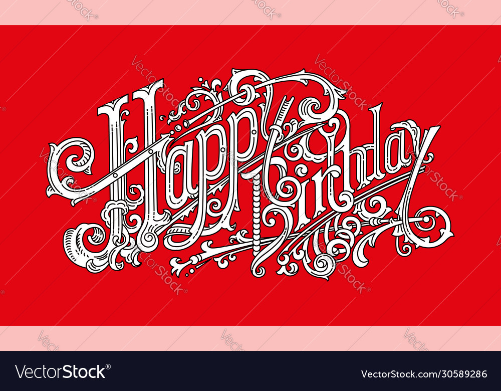 Happy birthday logo lettering card