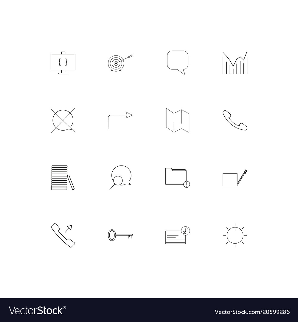 Interface linear thin icons set outlined simple