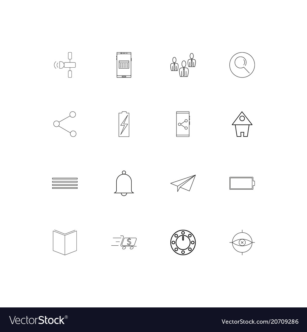Internet of things simple linear icons set