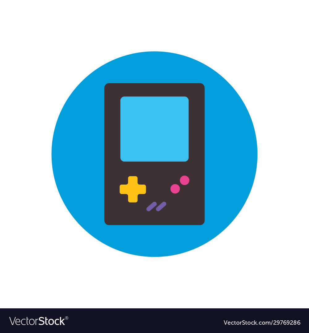 Isolated portable console flat block style icon