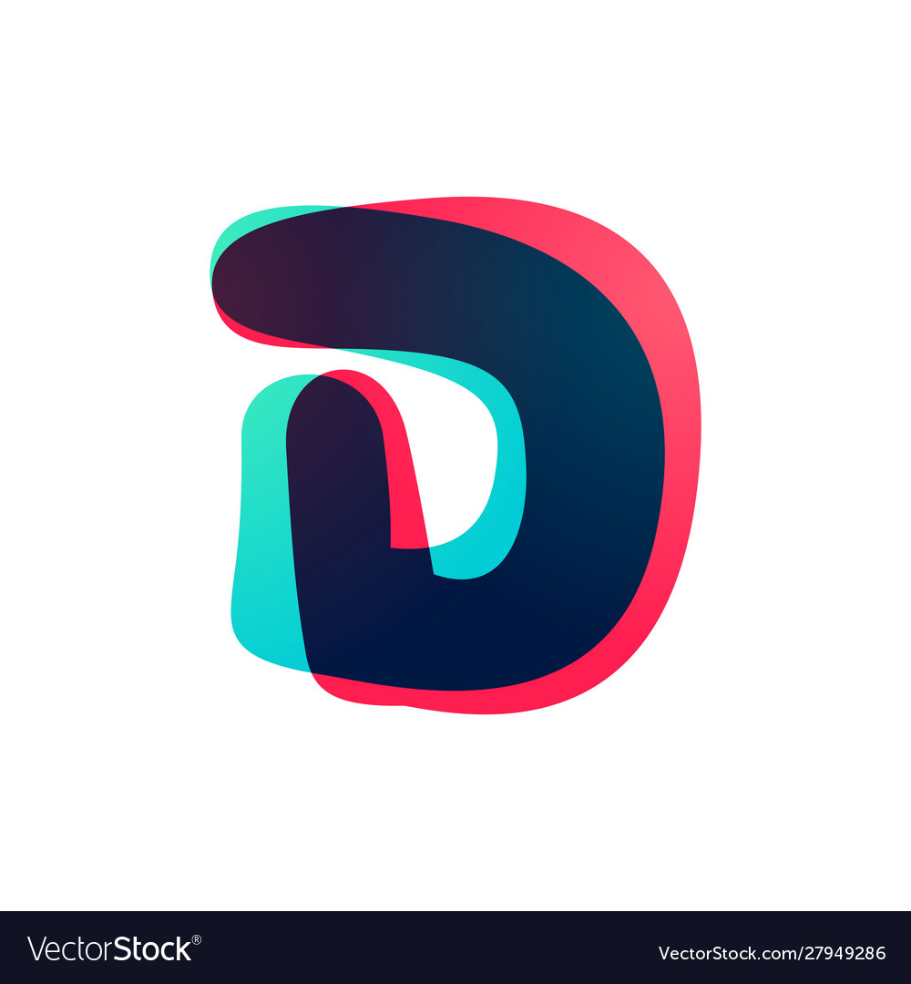 Overlapping gradient letter d logotype vector image Overlapping gradient letter d logotype
