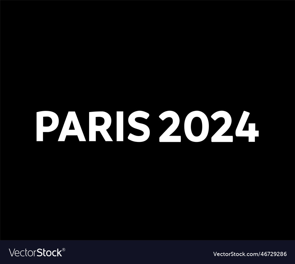 Paris 2024 olympic games name white logo symbol Vector Image