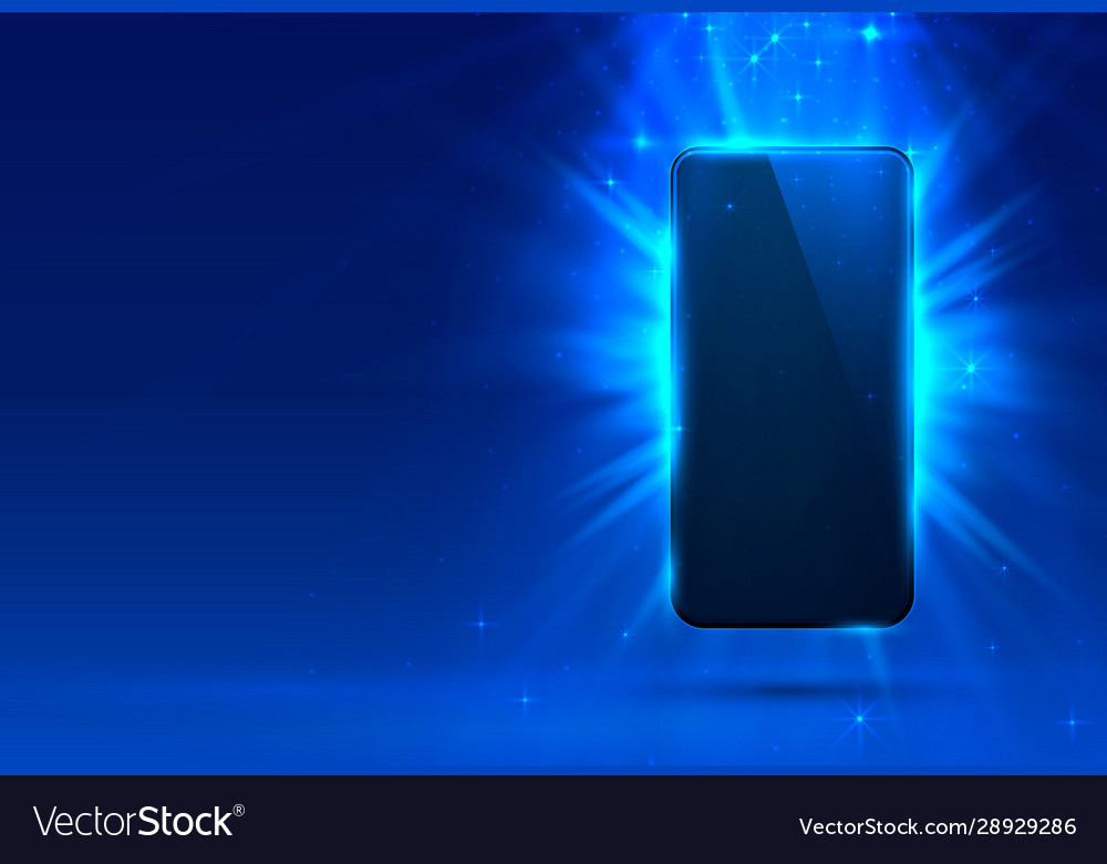 Phone cover blue color design modern background Vector Image