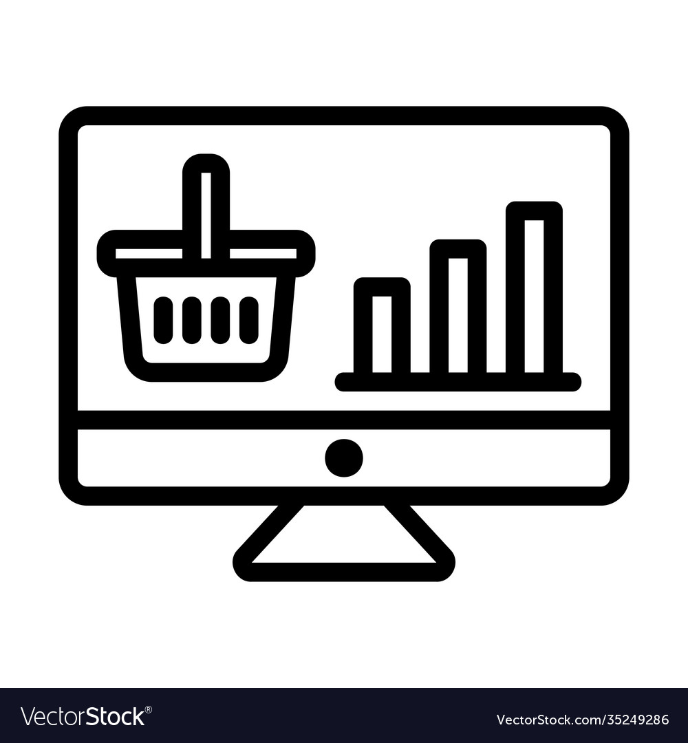 Sales analytic icon in line style for any projects