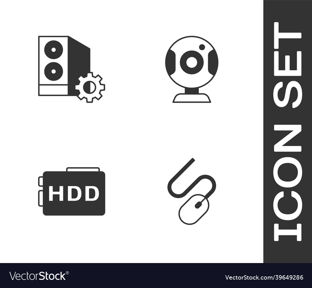 Set computer mouse case of hard disk Vector Image Set computer mouse case of hard disk