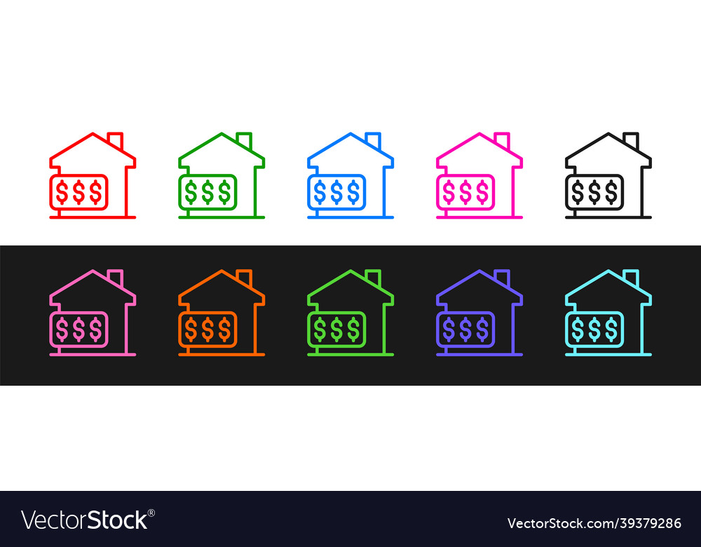 Reihenhaus mit Dollar Symbol Ikone isoliert