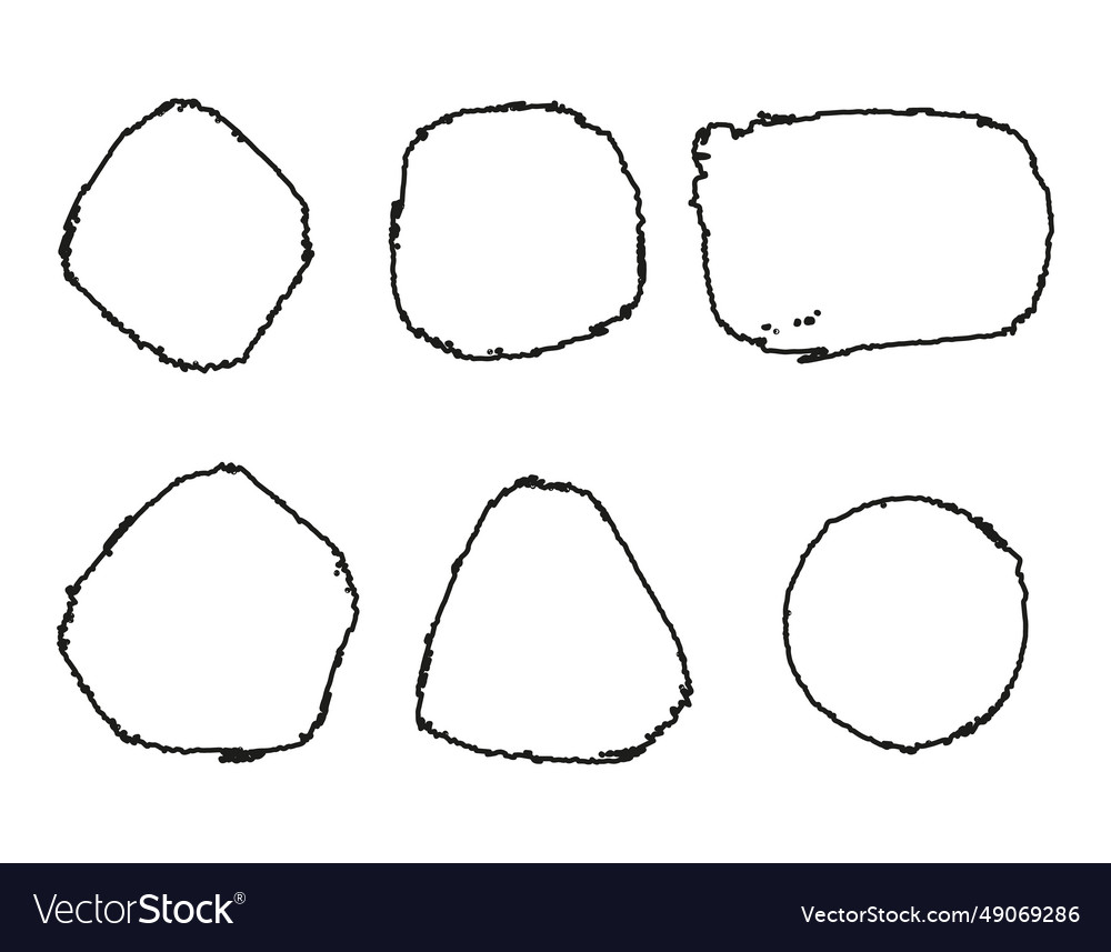 Set of outline frames geometric shapes vector image Set of outline frames geometric shapes