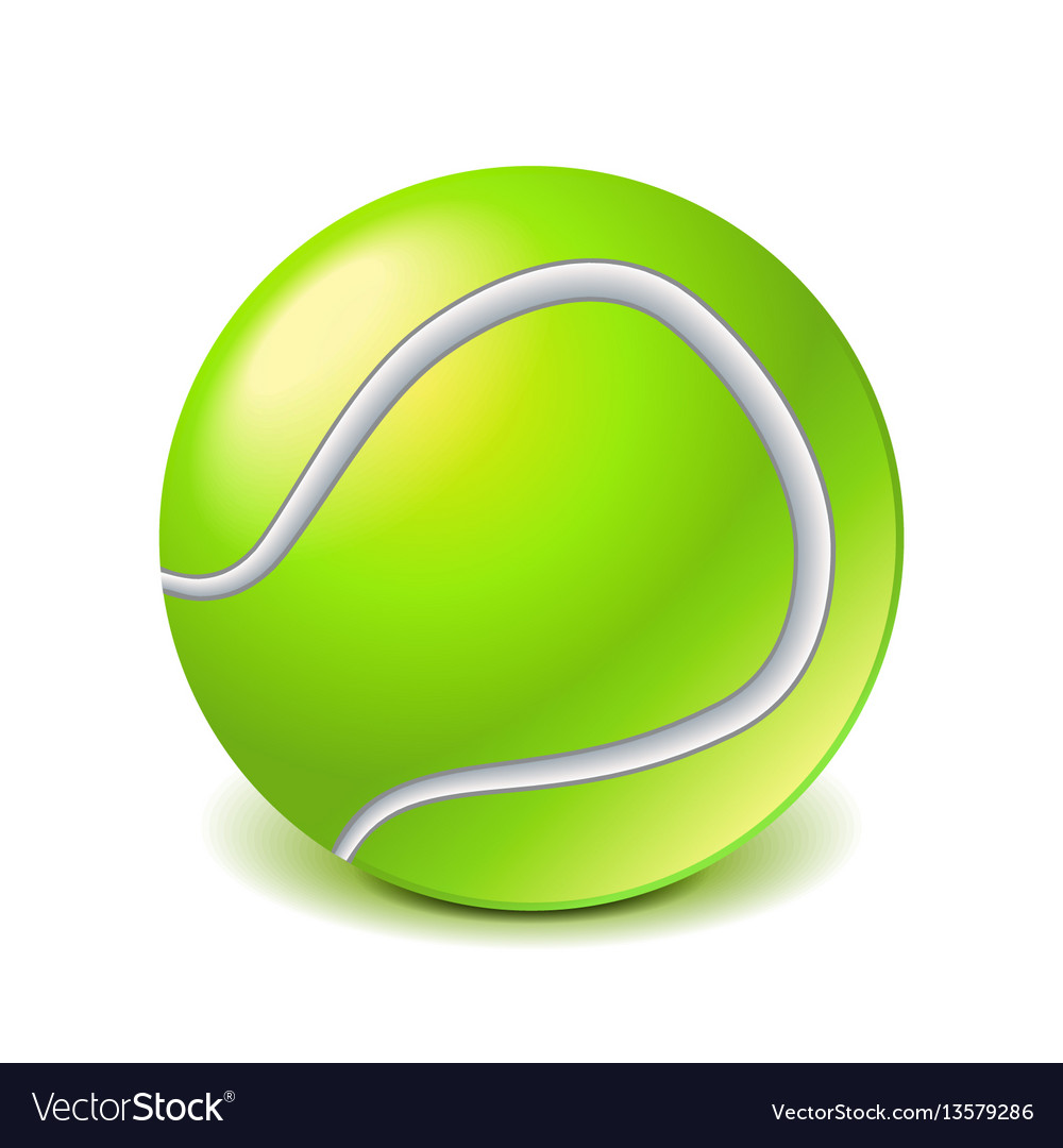 Tennis ball isolated on white Royalty Free Vector Image