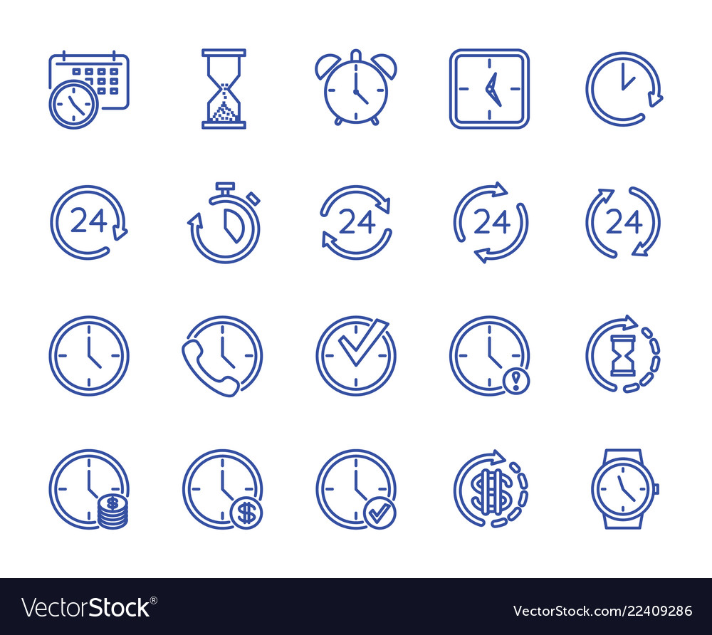 Time & Clock Line Icons