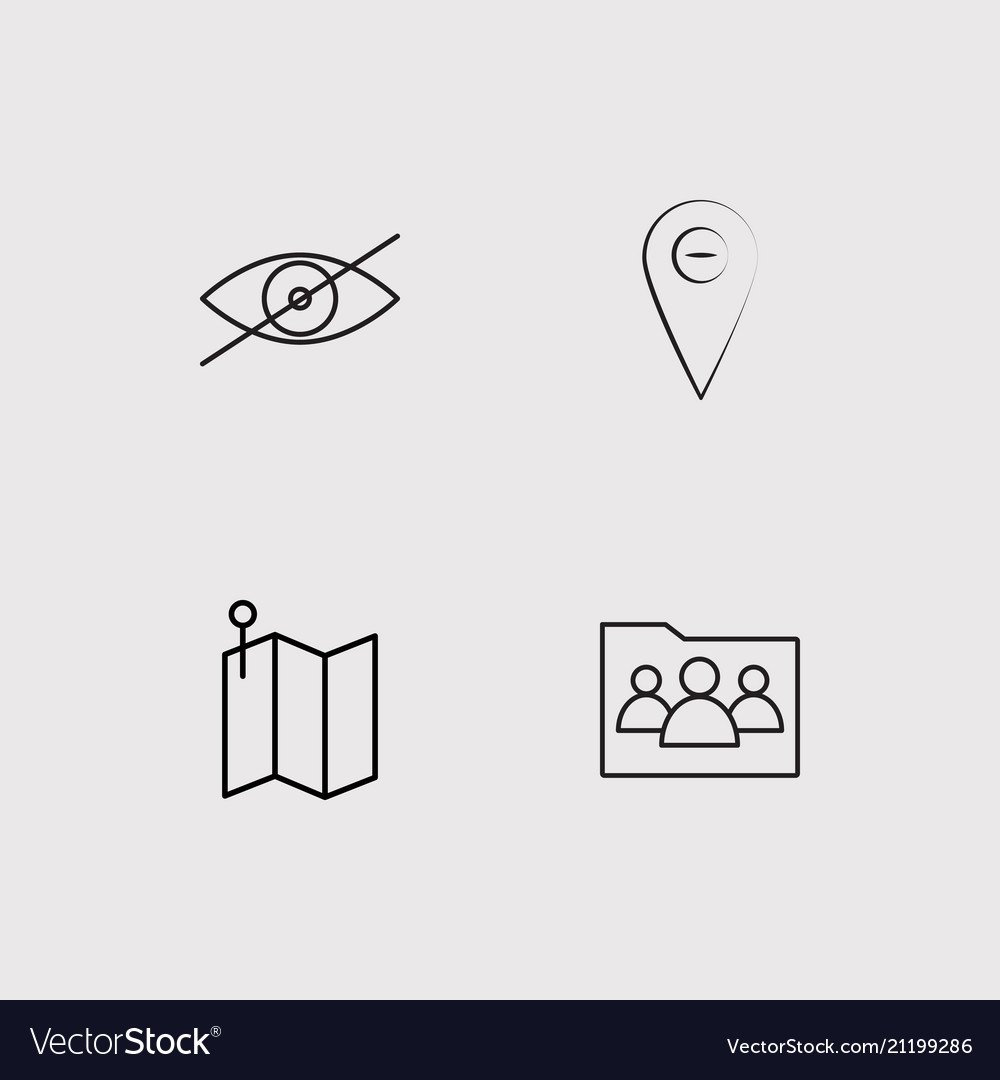 User interface simple linear icons set outlined