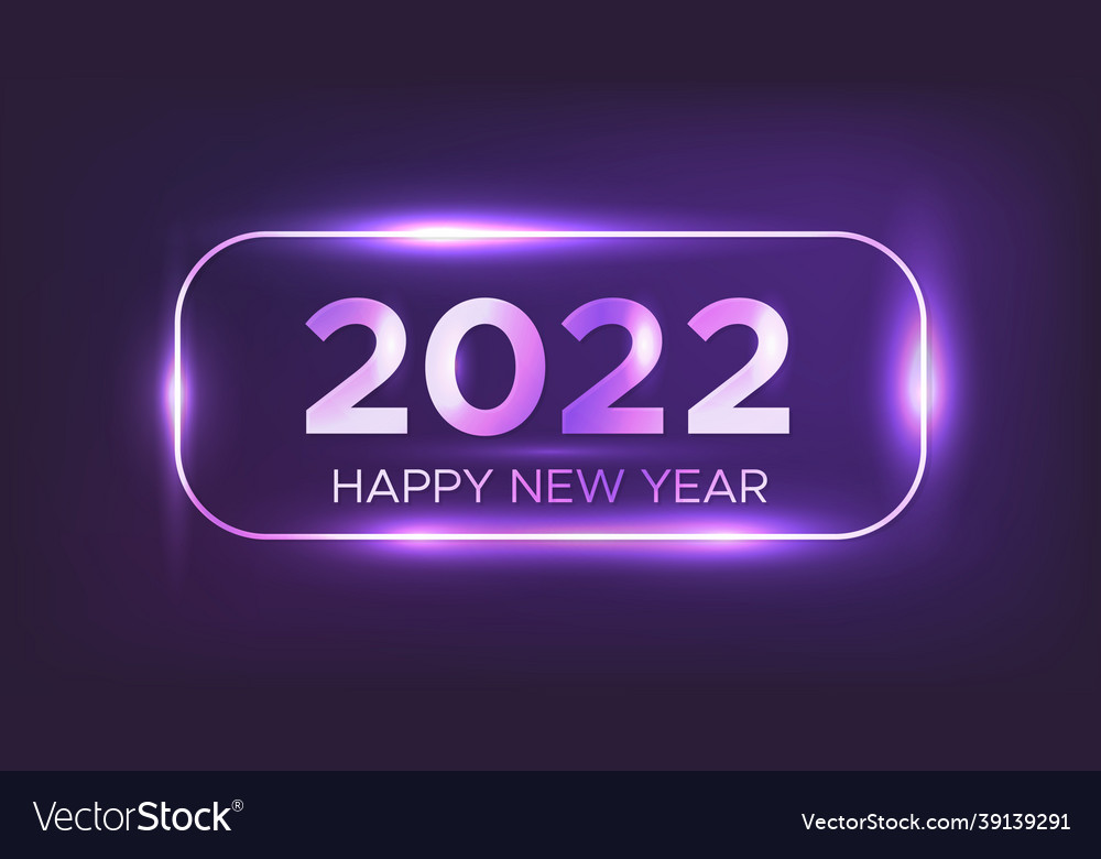 2022 happy new year neon background