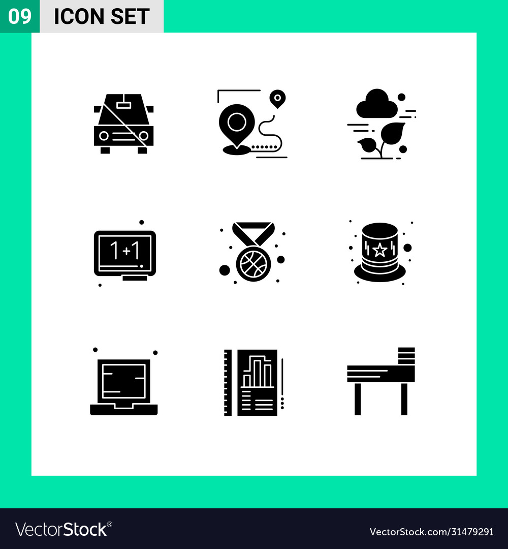 9 universal solid glyphs set for web and mobile