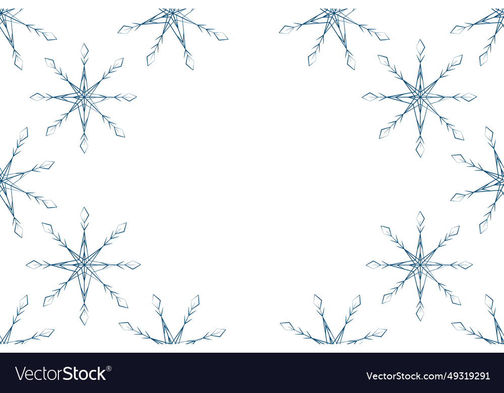Abstract frame border of patterned snowflakes Vector Image Abstract frame border of patterned snowflakes