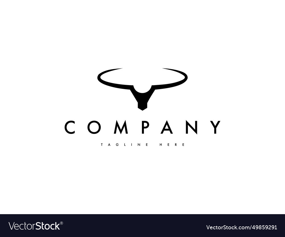 Abstrakte minimale Bull Kuhkopf Logo Design