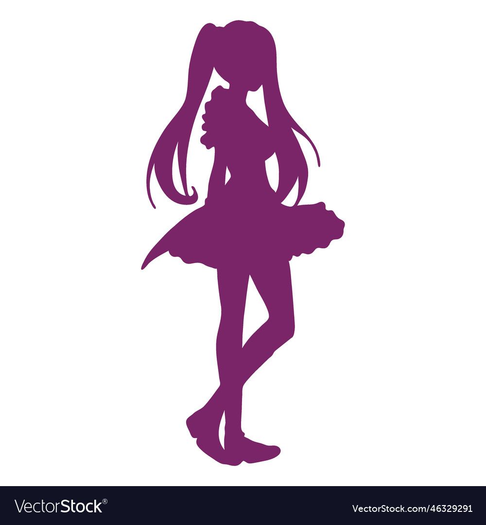 Premium Vector | Anime woman silhouette