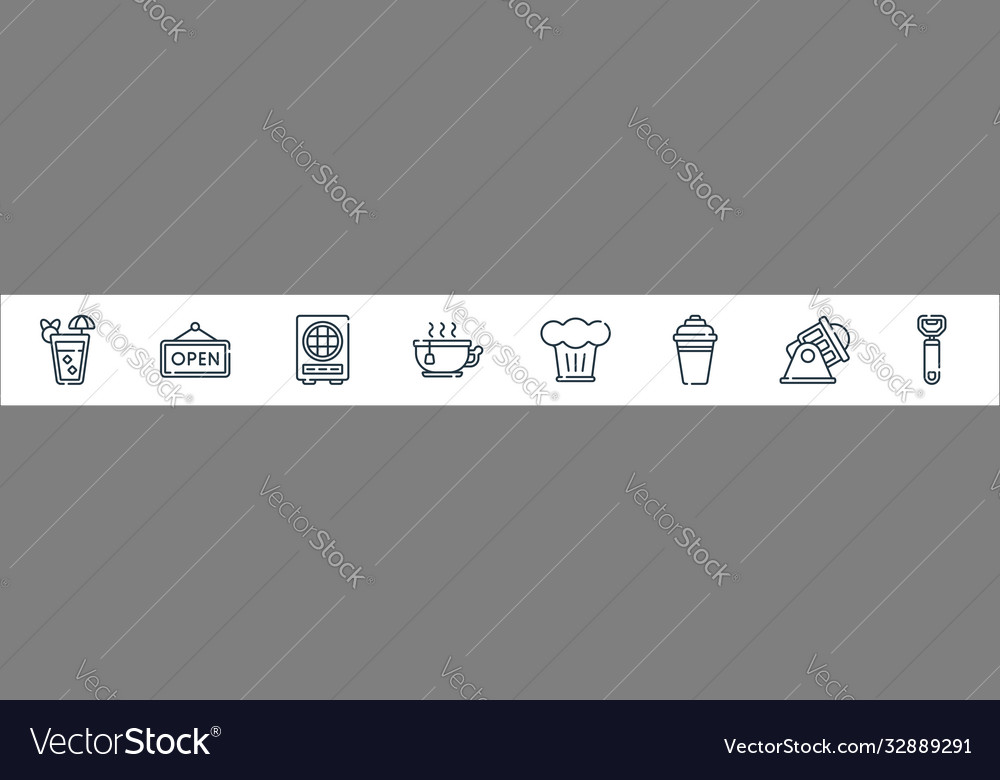 Bar line icons linear set quality vector image Bar line icons linear set quality