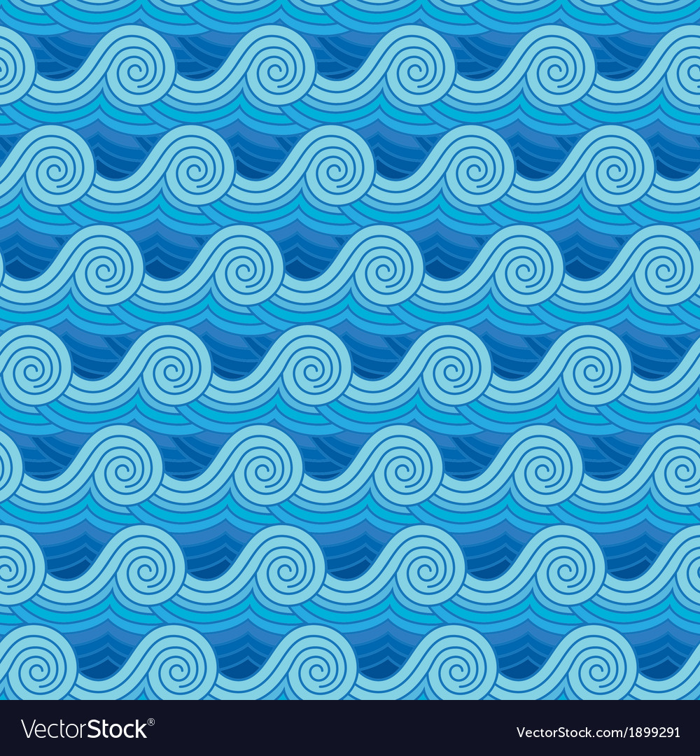 Blue Circular Waves Pattern