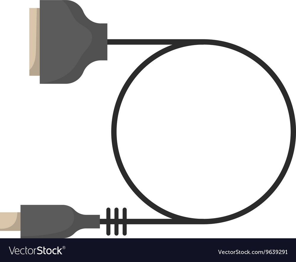 Cable VGA computer plug connection technology Vector Image