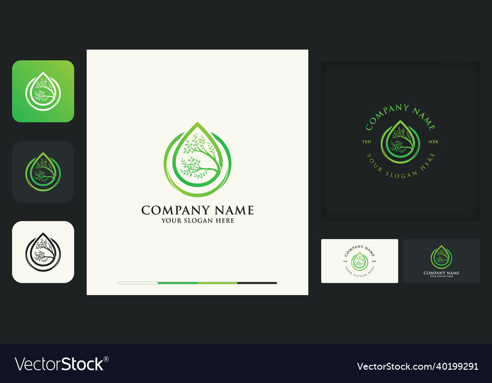 Extract leaf modern vintage logo design