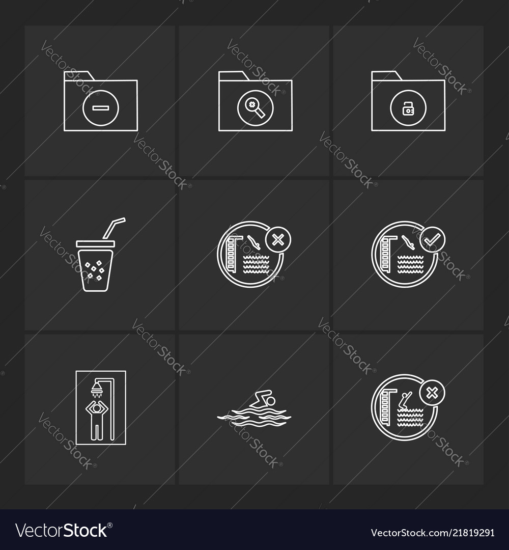 Files folders globe world stars eps icons set