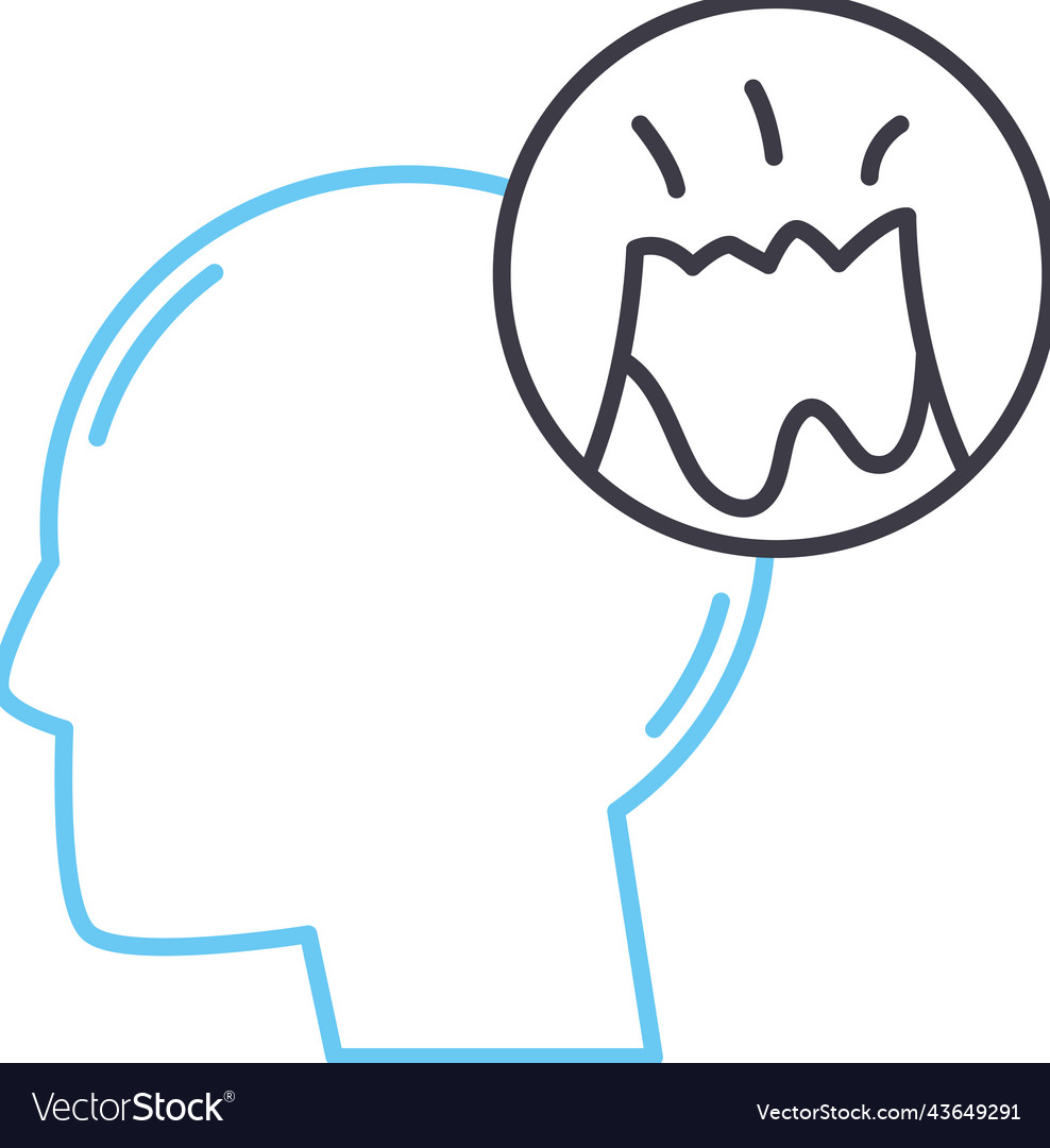 Mind trigger line icon outline symbol vector image Mind trigger line icon outline symbol