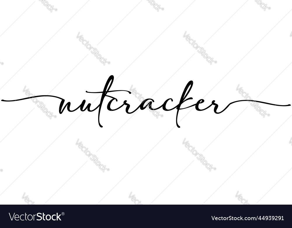 Nutcracker word continuous one line calligraphy Vector Image