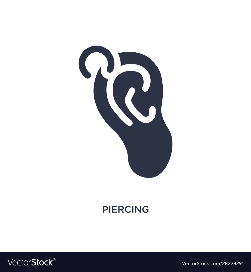 Piercing icon on white background simple element vector image Piercing icon on white background simple element