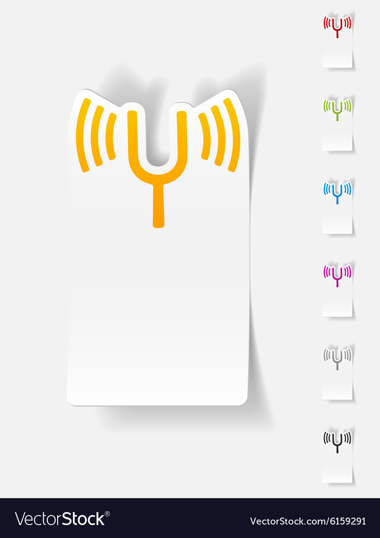 Realistic design element tuning-fork