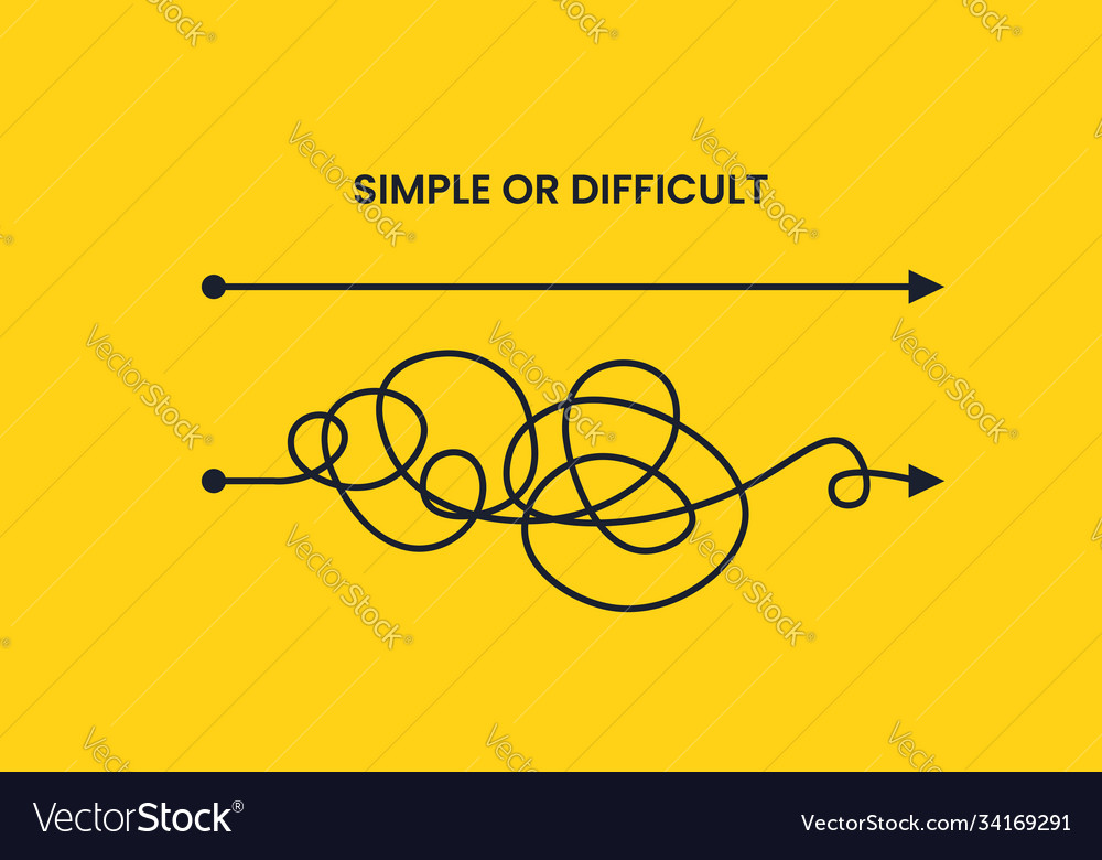 Road from points simple or difficult way vector image Road from points simple or difficult way