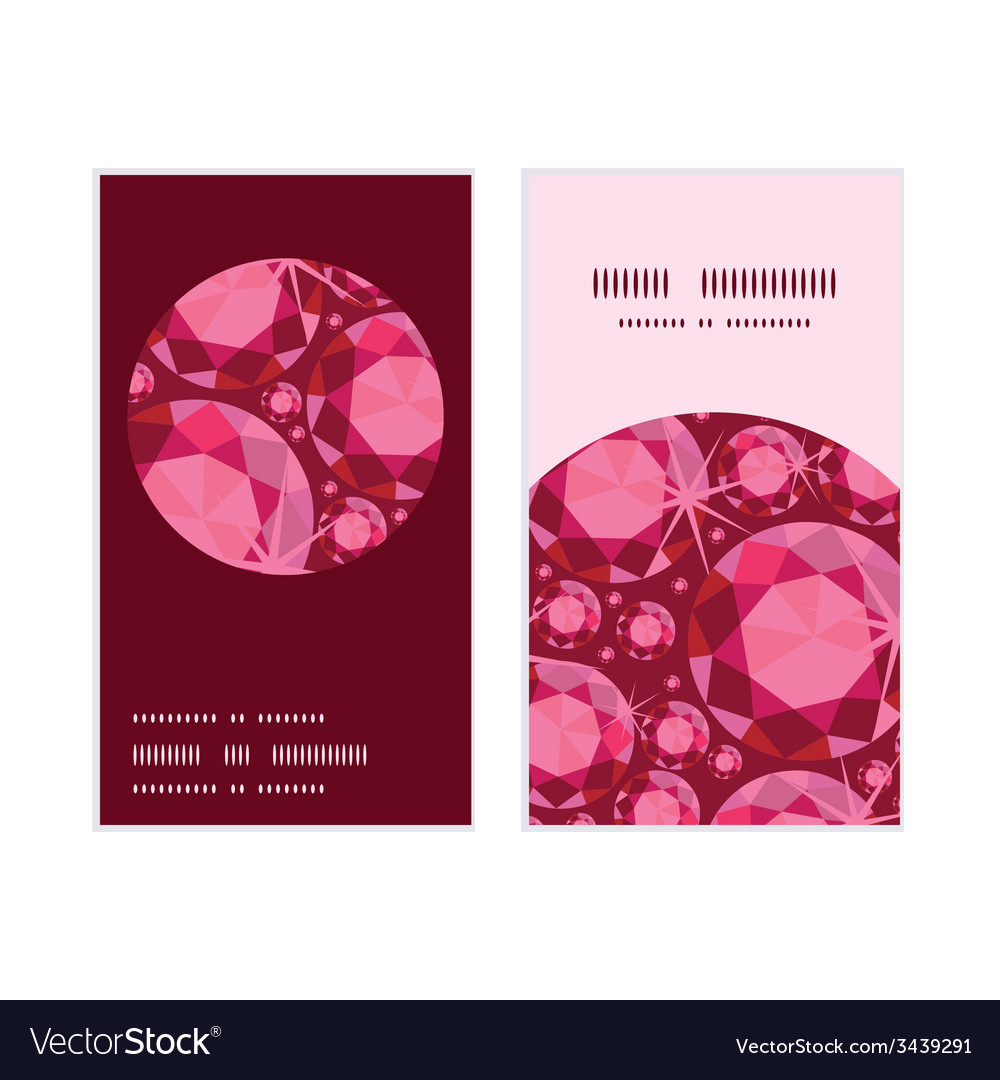 Ruby vertical round frame pattern business cards