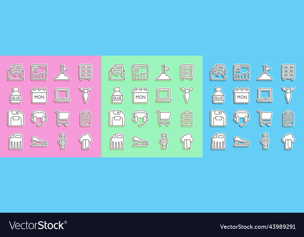 Set line cloud database to do list or planning vector image Set line cloud database to do list or planning