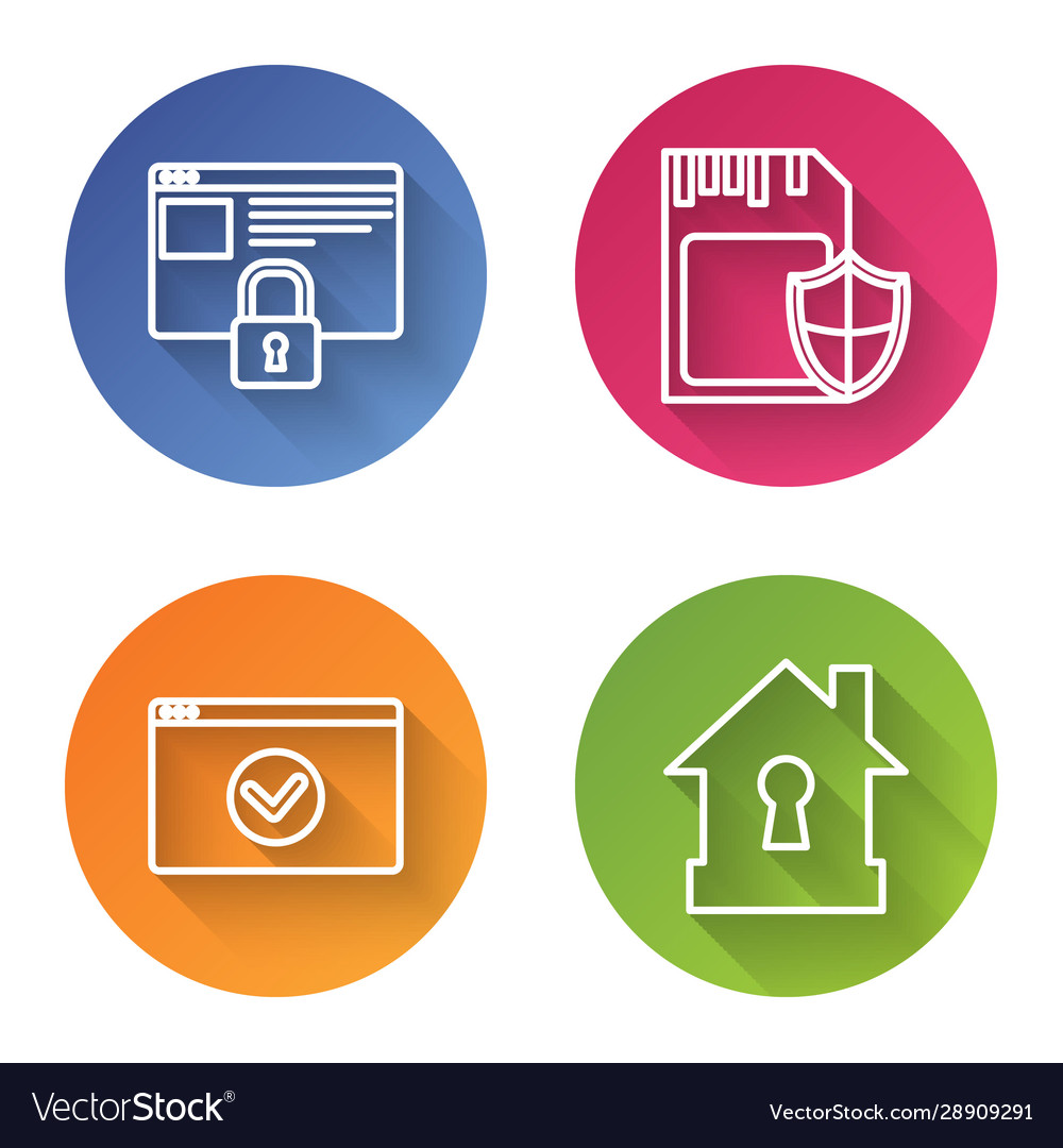 Set line secure your site with https ssl sd card vector image Set line secure your site with https ssl sd card
