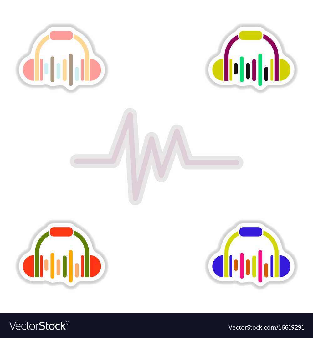 Set of color label design collection sound