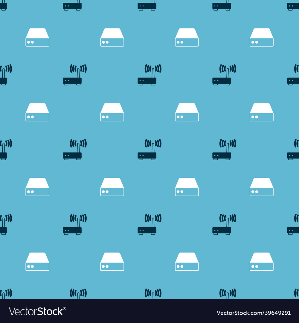 Router und Wi-Fi-Signalserver Daten Web einstellen vector image Router und Wi-Fi-Signalserver Daten Web einstellen